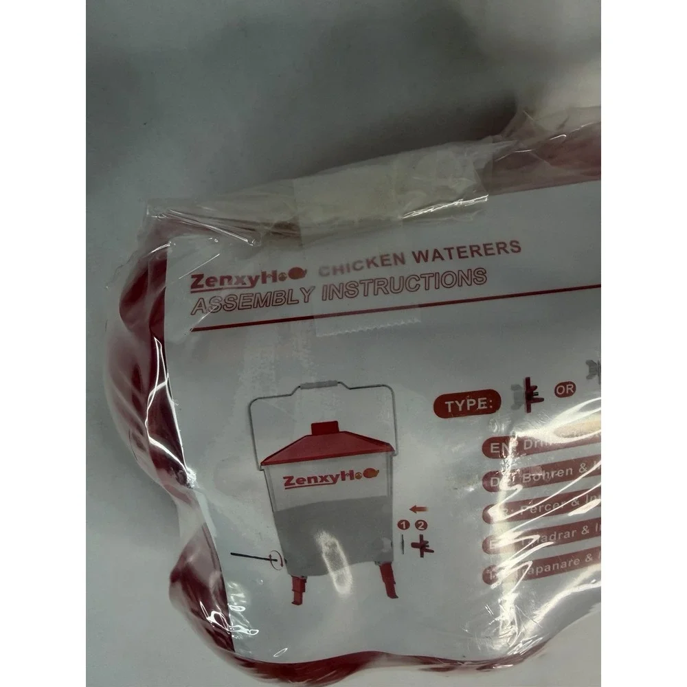 6 pack ZenxyHoC Automatic Chicken Poultry Waterer Drinker Cups Kit, Red